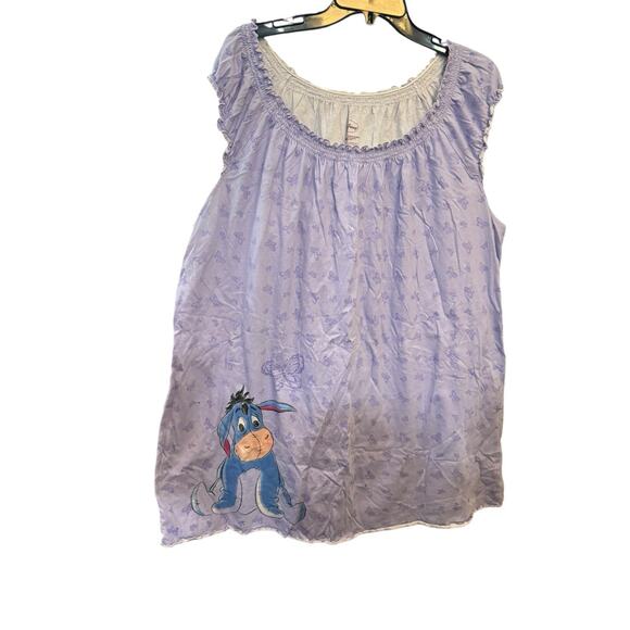 Disney Winnie The Pooh Eeyore Butterflies Rhinestones Purple Nightshirt 3X - Picture 1 of 6